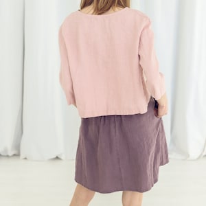 READY TO SHIP Swing Summer Linen Skirt, Soft Washed Linen Skirt image 3