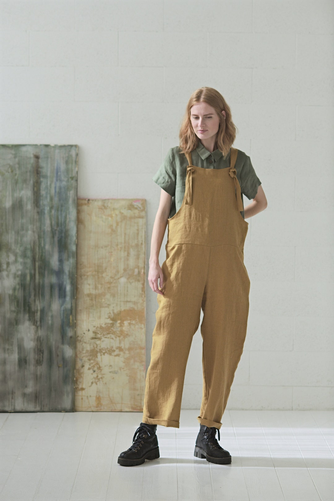 Beaton linen jumpsuit hotsell