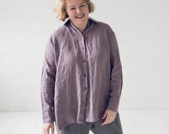 Oversized Linen Shirt, Woman Linen Shirt, Linen Shirt Plus Size