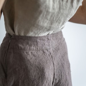 Wide-Leg Linen Pants, Relaxed Fit Flax Linen Pants, Linen Trousers For Women, Summer Linen Culottes image 6