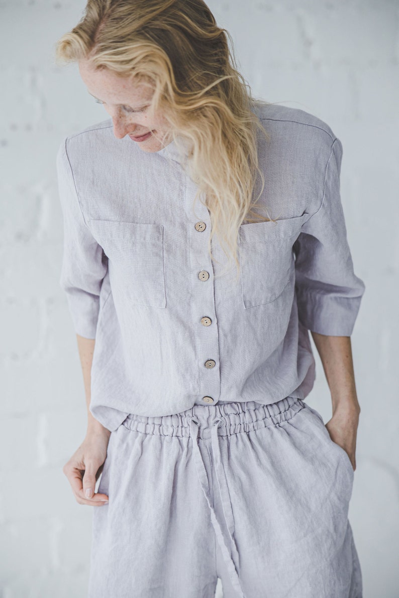 Loose Flax Linen Shirt / Summer Linen Shirts Etsy