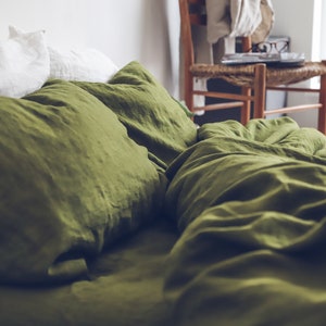 Bed Linen Set, Washed Linen Bedding, Linen Gift Set, Duvet Cover with Pillowcases, Linen Bedding Set image 3