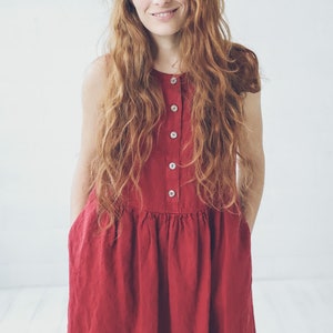 Soft Washed Linen Dress: Long Swing Robe, Maternity Friendly image 3