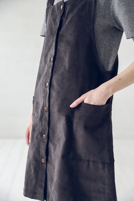 Long corduroy pinafore clearance dress