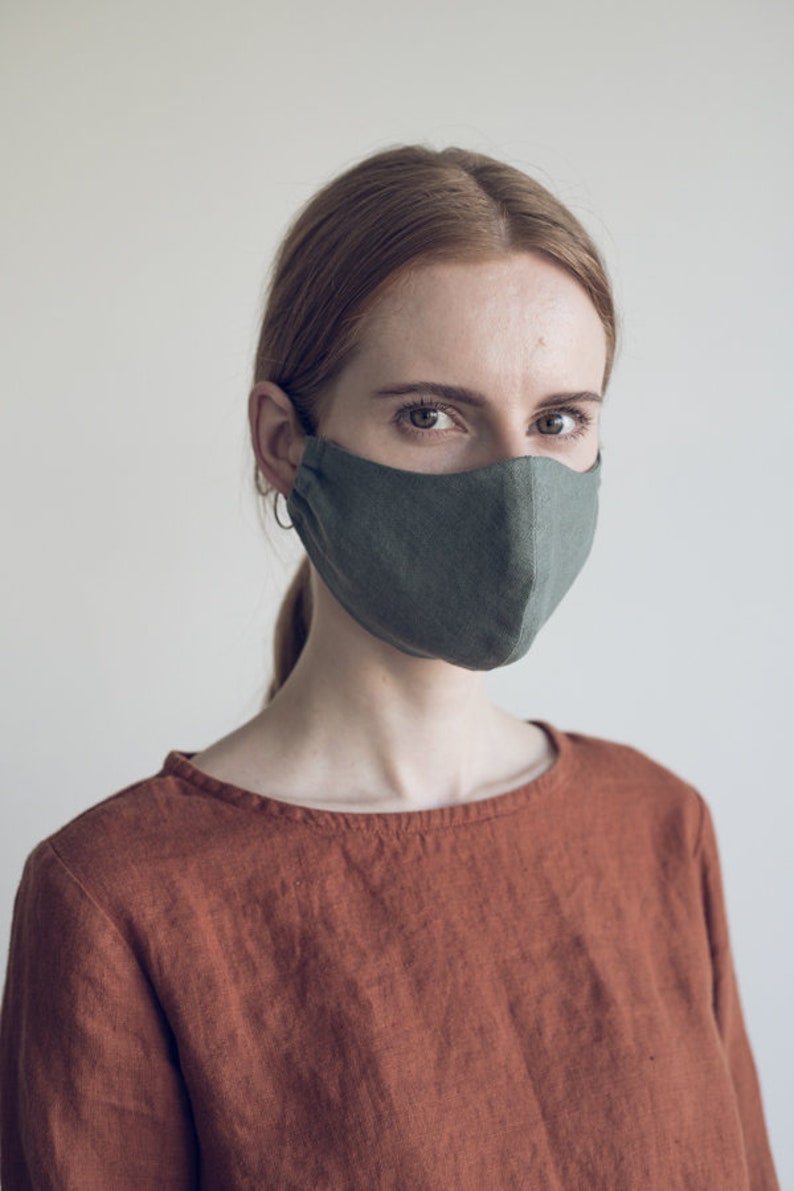 Linen Face Mask 2 Layers / Protective Face Mask 100 Linen Etsy