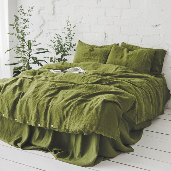 Linen Bedding, Duvet Cover Queen, Boho Bedding, Bed Linen Set, Duvet Cover with Pillowcases