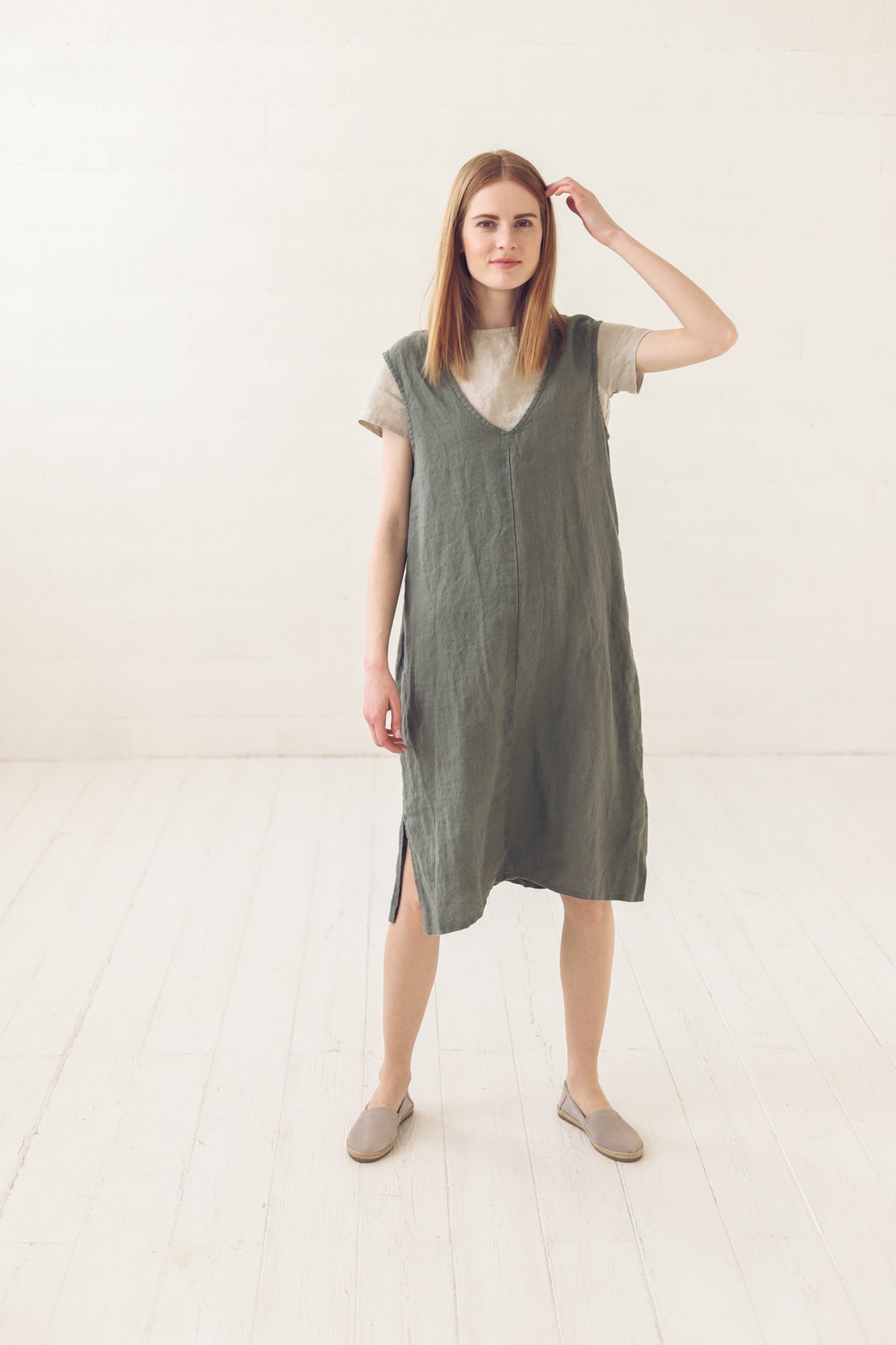 Oversize Linen Dress / Simply Tunic Dress / Sleeveless - Etsy