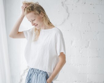 Oversize Flax Linen Top / Summer Basic Top