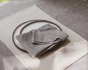 Natural Soft Linen Tablecloth in Pattern