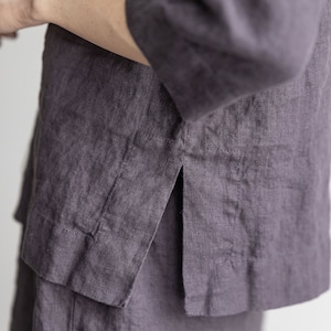 Classic Linen Blouse, Summer Linen top, Casual Flax Linen Blouse image 2