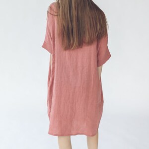 Linen Soft Dress, Baggy Loose Summer Linen Dress, Oversized Linen Dress image 6