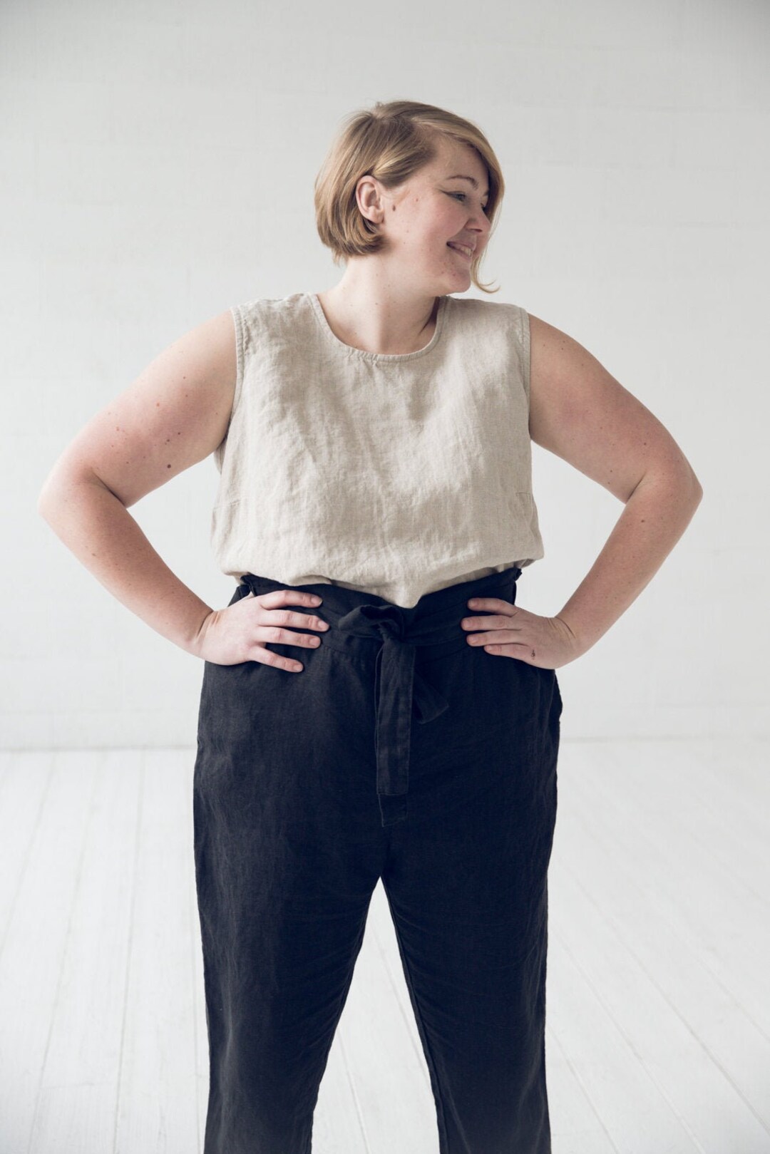 Sleeveless Linen Top, Classic Linen Blouse, Plus Size Tank Top Etsy