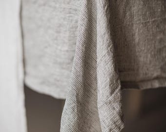 Natural Soft Linen Tablecloth in Pattern