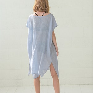 Light Linen Caftan Beach Dress / Women Beachwear / Oversize Casual Linen Tunic image 4