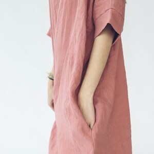 Linen Soft Dress, Baggy Loose Summer Linen Dress, Oversized Linen Dress image 7