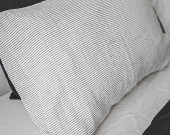 Linen Pillowcases with Buttons Closure, Set of 2 Linen Pillow Covers