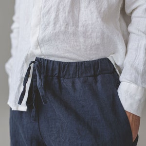Men's Cargo Linen Pants, Mens Linen Jogger Trousers, Linen Yoga Pants ...