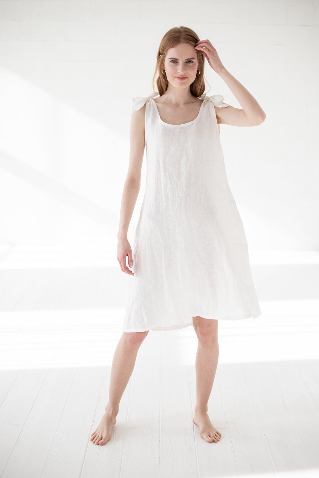 READY TO SHIP Summer Linen Dress Slip Woman Dress Midi Linen | Etsy