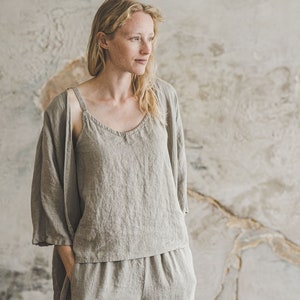Linen Tank Top / Spring Linen Top / Spaghetti Strap Linen Top