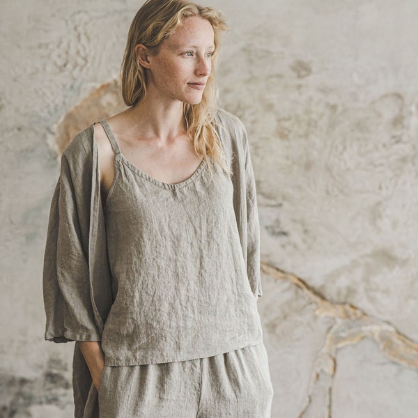 Linen Tank Top / Spring Linen Top / Spaghetti Strap Linen Top