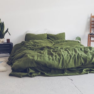 Conjunto de roupa de cama, roupa de cama de linho lavada, conjunto de presente de linho, capa de edredão com fronhas, conjunto de roupa de cama de linho
