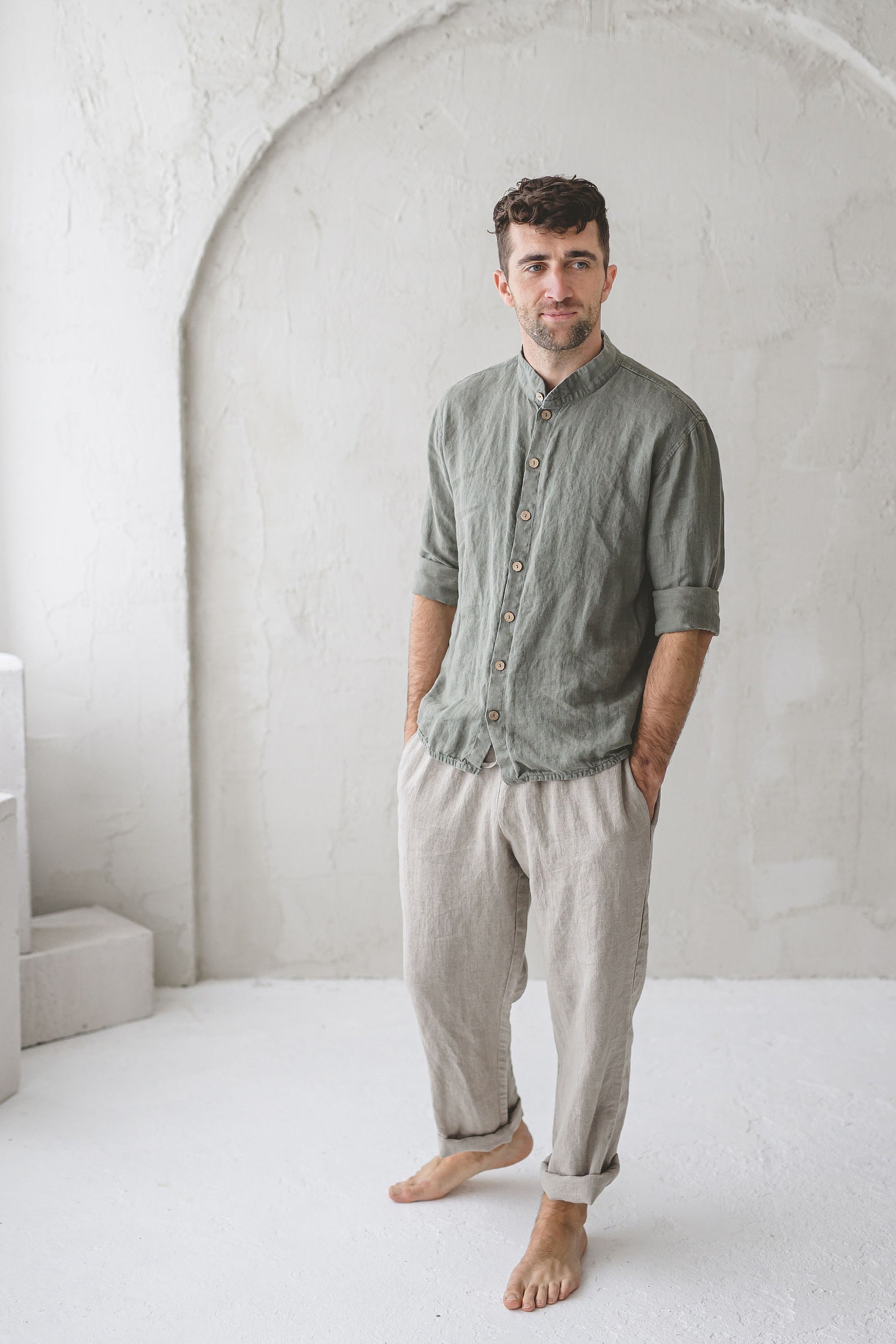 Men's Relaxed-Fit Linen Pants main image 1