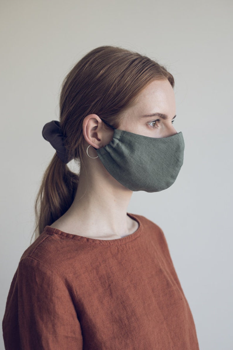 Linen Face Mask 2 Layers / Protective Face Mask 100 Linen Etsy