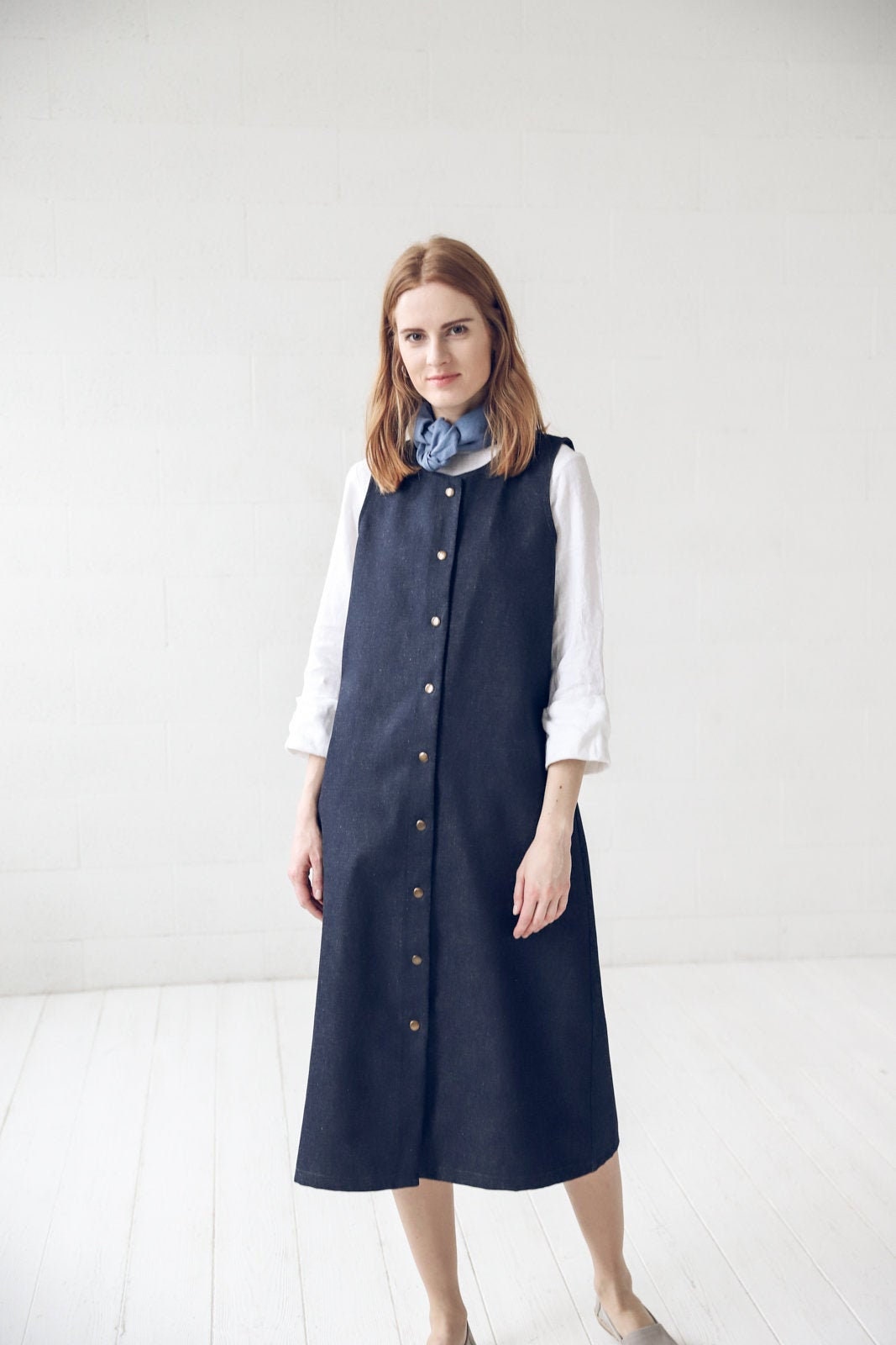 Sleeveless Denim Tunic Long Women Vest 
