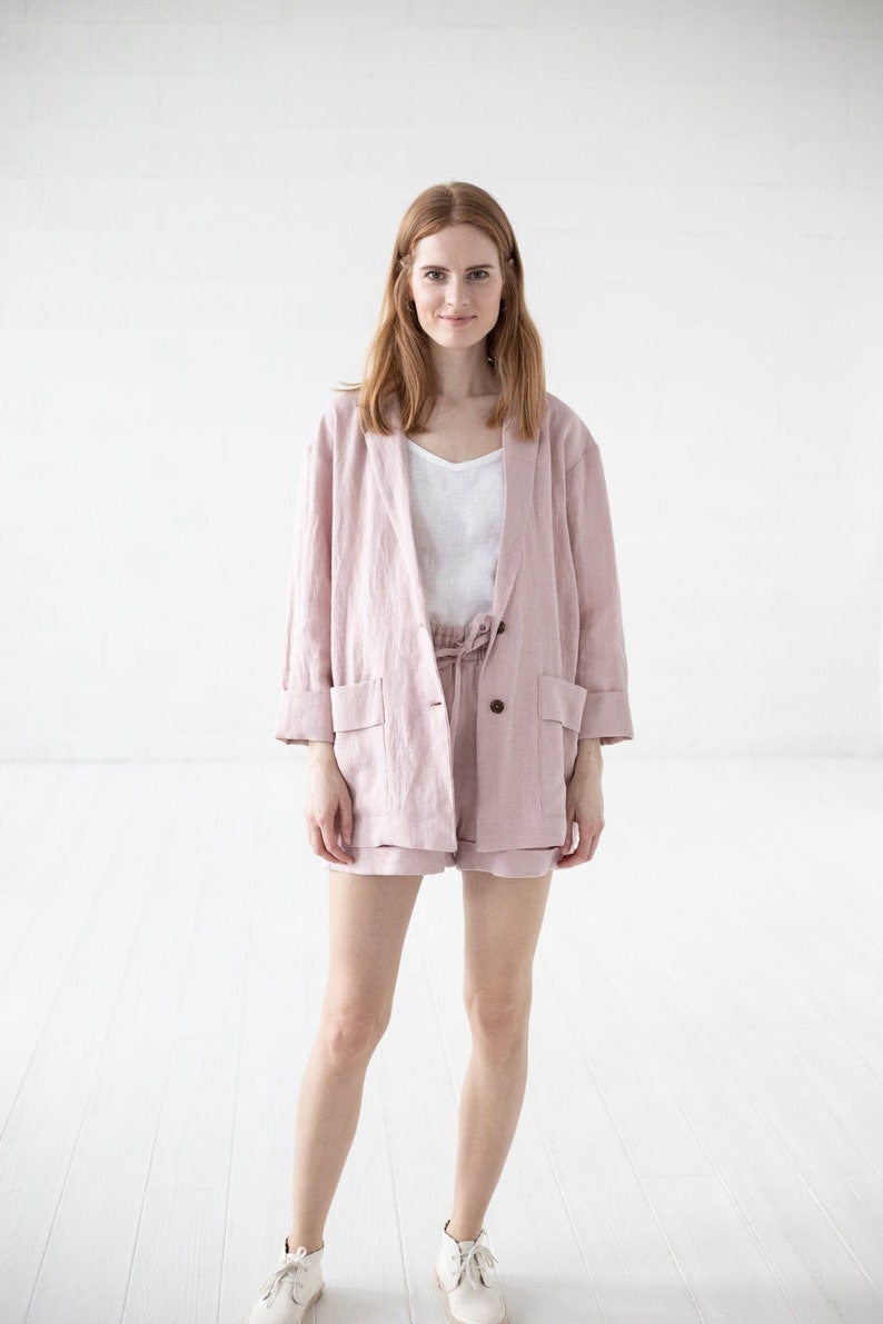 Loose Casual Jacket READY TO SHIP Linen Blazer For Women Classic Linen Jacket