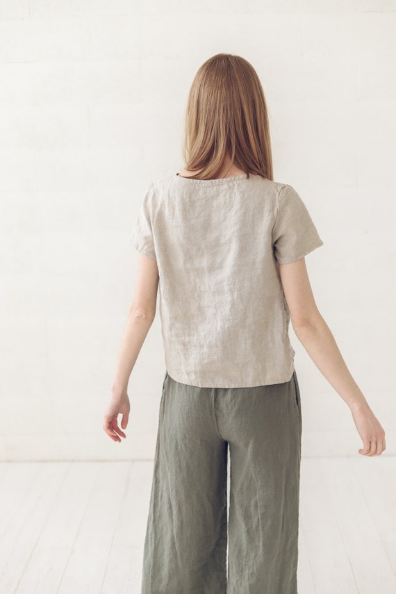 unfil soft linen-terry long skirt