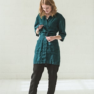 Linen Cardigan with Wide Belt / Jacket for Women / Linen Jacket with Pockets / Cardigan for Women image 4