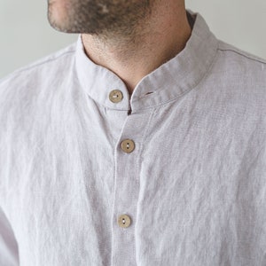 READY TO SHIP Classic Linen Men Shirt / Long Sleeves Linen Buttons Down Shirt / Linen Clothing For Men / Summer Linen Shirts image 4