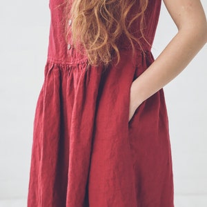 Soft Washed Linen Dress: Long Swing Robe, Maternity Friendly image 6