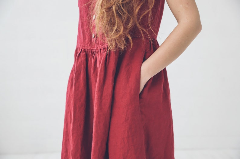 Soft Washed Linen Dress: Long Swing Robe, Maternity Friendly image 6