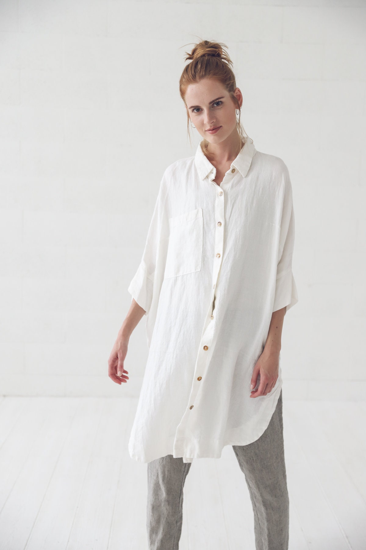 One Size Linen Shirts / Oversize Linen Shirts / Loose Linen - Etsy