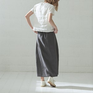 A Line Linen Skirt Heavy Flax / High Waisted Linen Skirt / Long Heavy Linen Skirt image 3