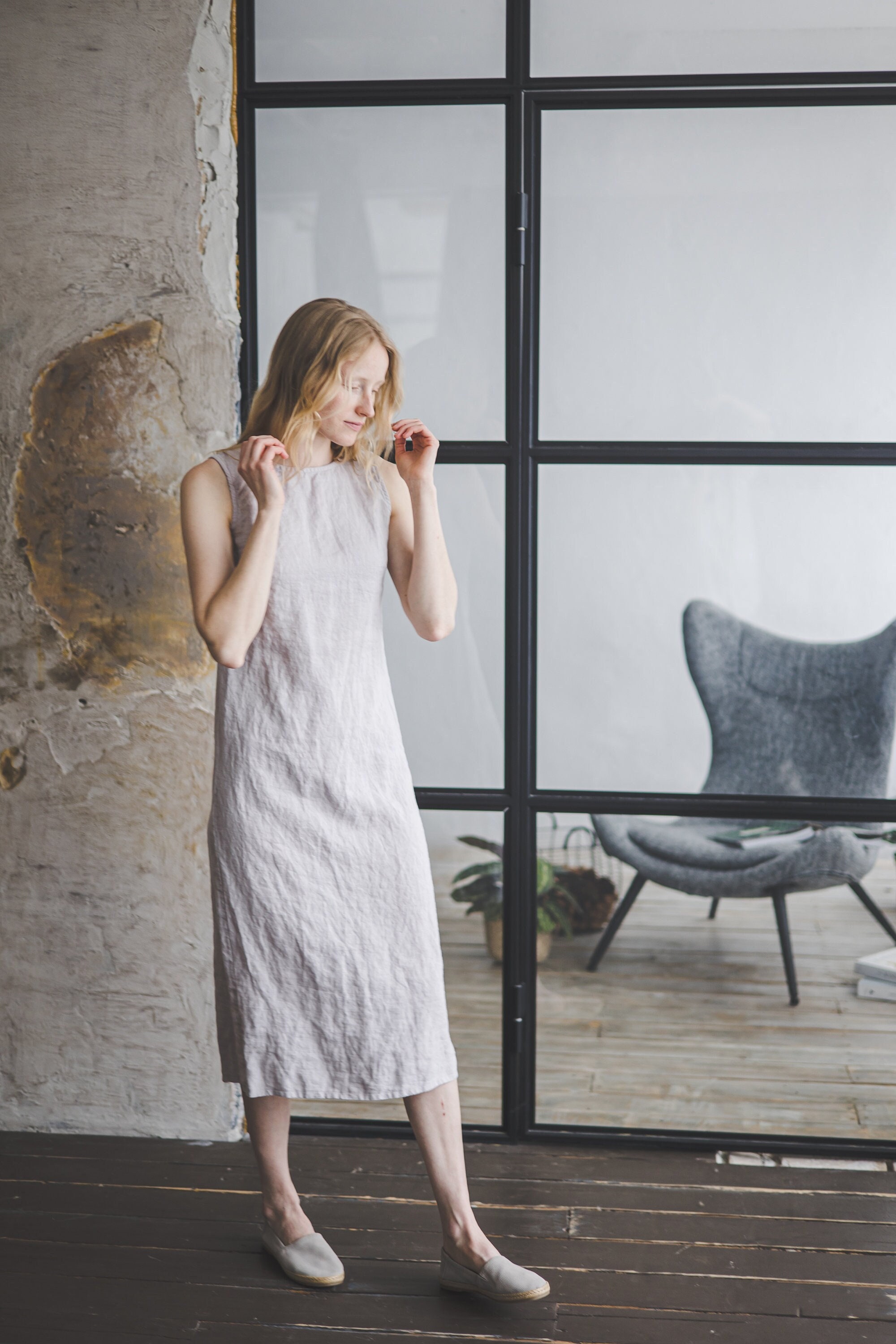 Simply Grey Linen Dress