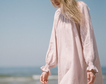Linen Mini Summer Dress Lily in Light-Weight Linen