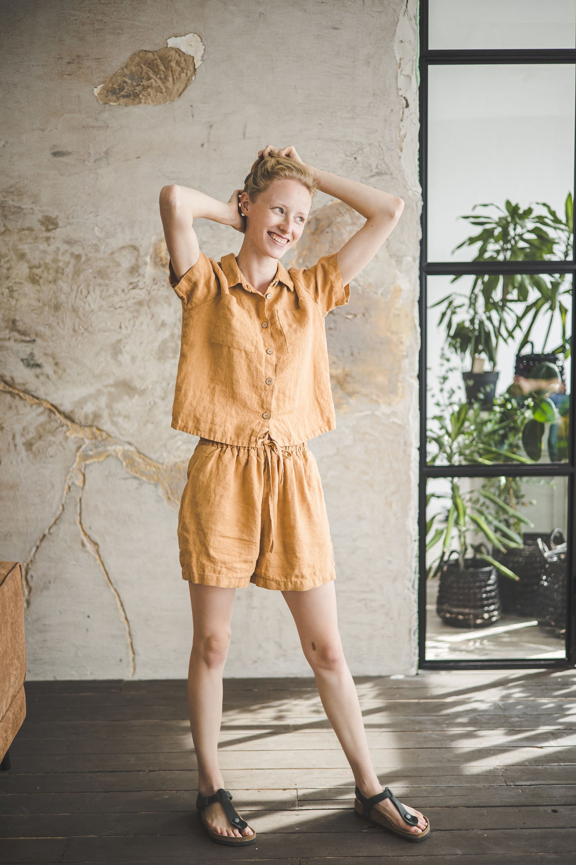 Linen Shorts, Casual Linen Summer Shorts, Women Beach Shorts, Linen Lounge Shorts, Mini Linen Shorts