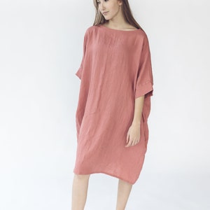 Linen Soft Dress, Baggy Loose Summer Linen Dress, Oversized Linen Dress image 3