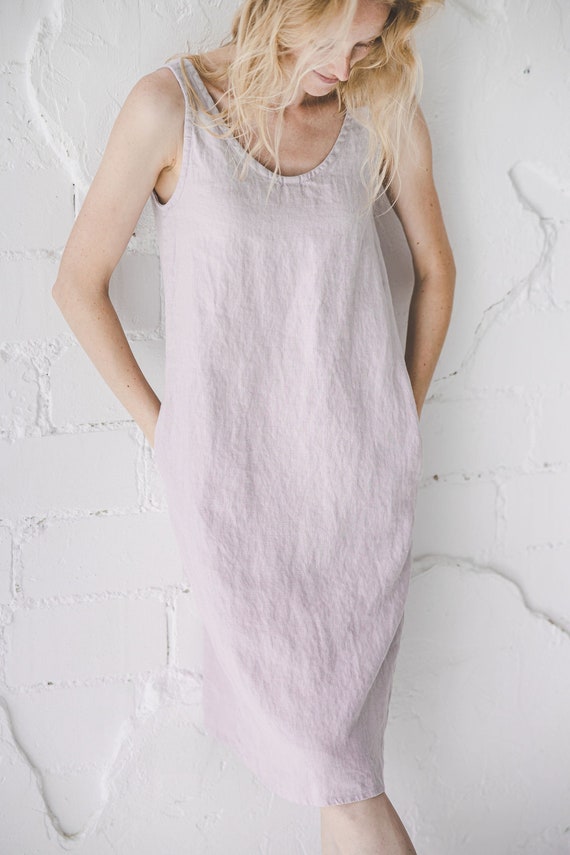 Slip Linen Dress / Basic Flax Linen Dress - Etsy UK