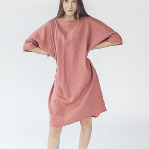 Linen Soft Dress, Baggy Loose Summer Linen Dress, Oversized Linen Dress image 4