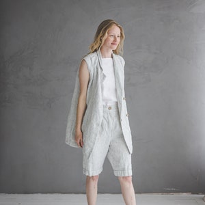 Linen Vest / Jacket for Women / Linen Vest with Buttons / Cardigan for Women image 2