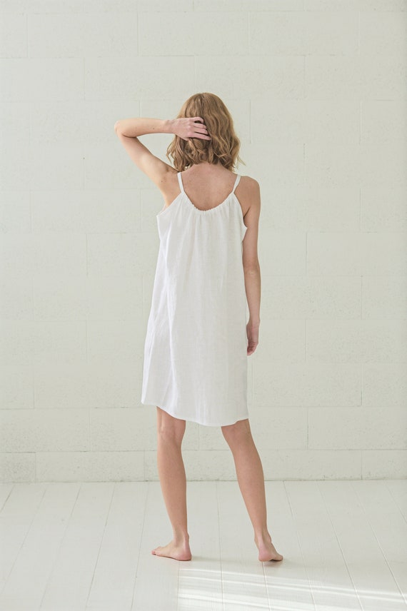 Linen Nightdress Perfect Linen Gift, Romantic Linen Nightgown, Natural  Women Sleepwear, Linen Loungewear 