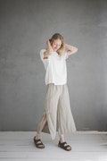 Wide Leg Linen Pants with Side Slits: Summer Trousers product logo