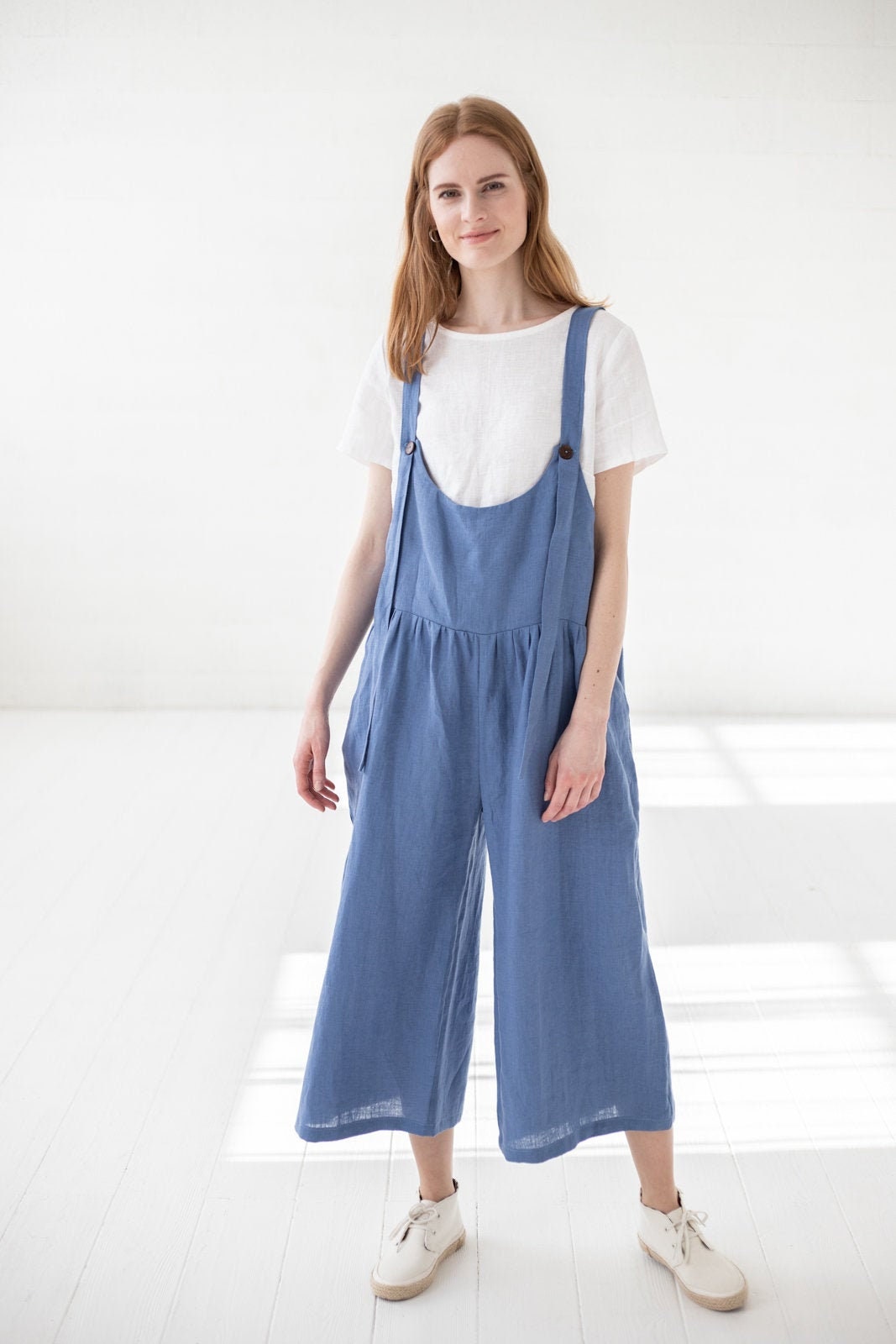 Loose Linen Jumpsuit / Linen Culottes 
