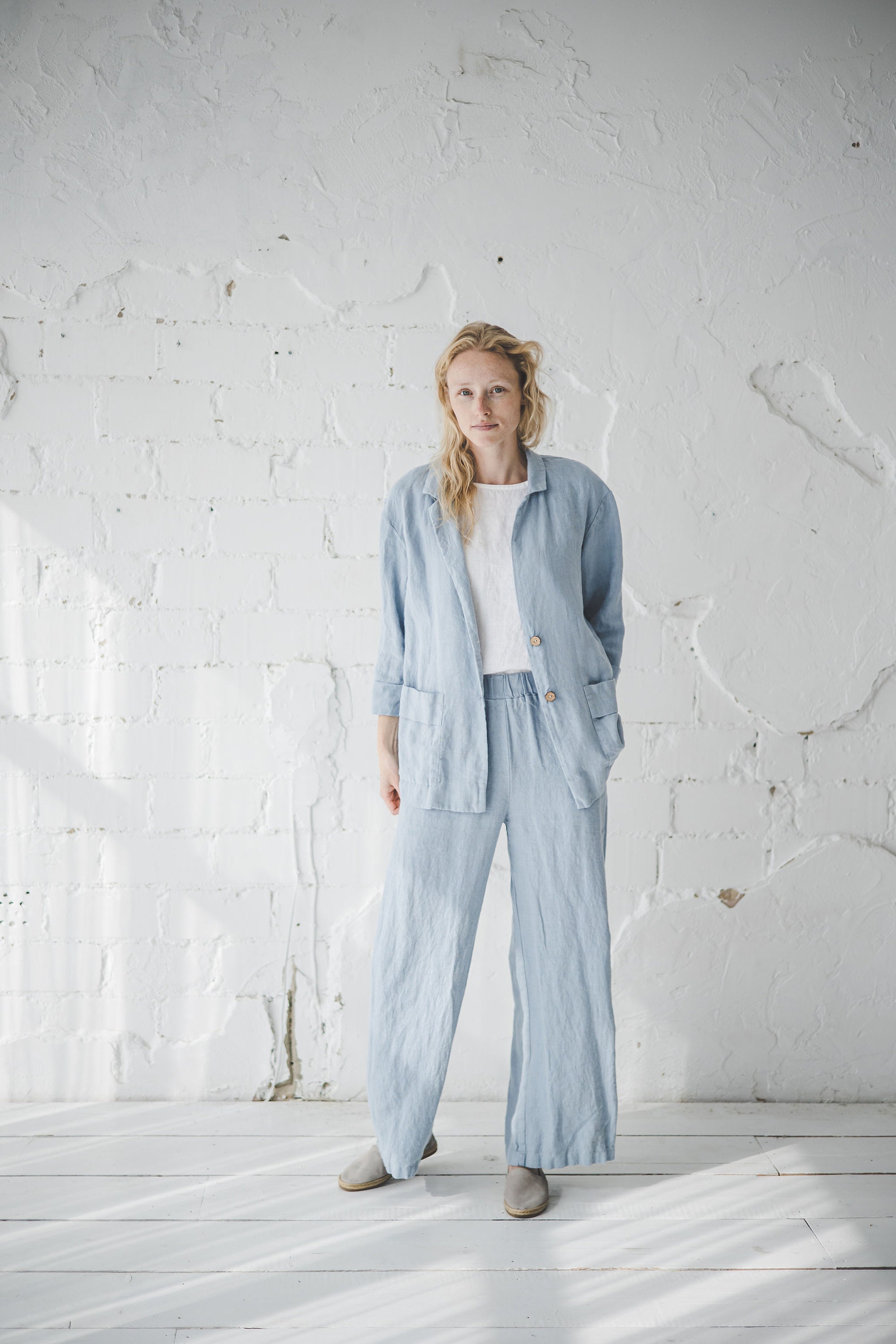 Summer Linen Jacket, Loose Linen Blazer, Boho Style Flax