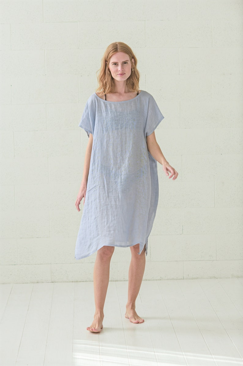 Light Linen Caftan Beach Dress / Women Beachwear / Oversize Casual Linen Tunic image 2