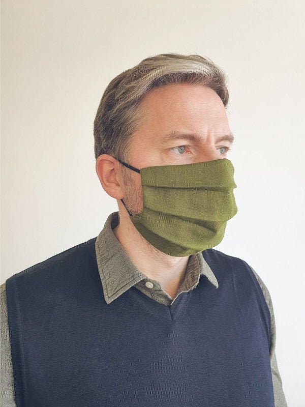 4-Layer Linen Face Mask: Washable Adult Mask with Filter Pocket