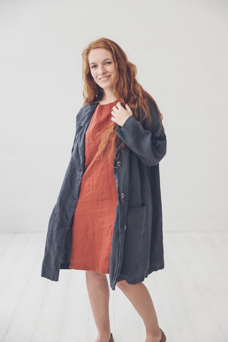 Oversize Linen Jacket Plus Size Linen Coat Etsy Australia
